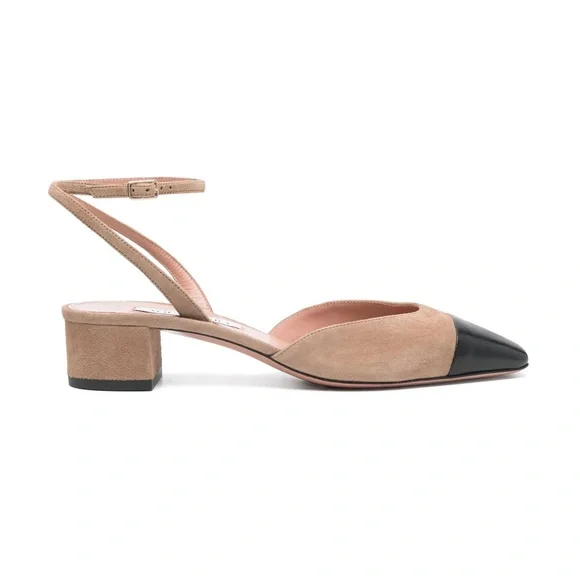 ❗️SOLD❗️Aquazzura 35mm French Flirt pumps two tone suede sling back - Picture 6 of 8